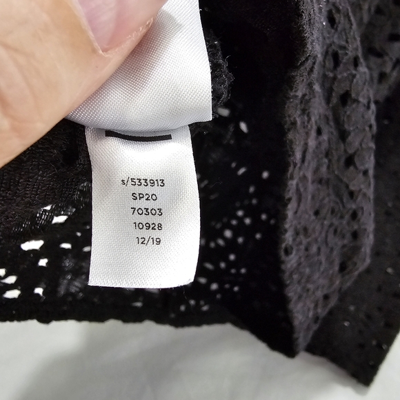 The Loft Black Lacy Top Size Large - Picture 3 of 6